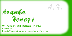 aranka henczi business card